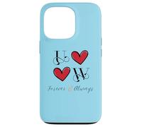 Initiales U & W pour couple, mariage, anniversaire, Mr & Mrs Coque pour iPhone 13 Pro