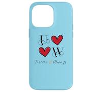 Initiales U & W pour couple, mariage, anniversaire, Mr & Mrs Coque pour iPhone 14 Pro Max