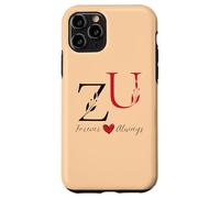 Initiales U & Z pour couple, mariage, anniversaire, Mr & Mrs Coque pour iPhone 11 Pro