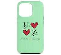 Initiales U & Z pour couple, mariage, anniversaire, Mr & Mrs Coque pour iPhone 13 Pro