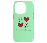 Initiales U & Z pour couple, mariage, anniversaire, Mr & Mrs Coque pour iPhone 14 Pro