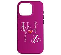 Initiales U & Z pour couple, mariage, anniversaire, Mr & Mrs Coque pour iPhone 16 Pro