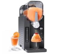 INITIO Machine à slush, 2L Machine à slushi pour la maison pour slushi, frappé, milkshake et margaritas, sans glace nécessaire, écran LED, autonettoyant, noir, AD03, 6 programmes + 1 pack