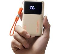 INIU 10000mAh Batterie Externe, Mini 45W Charge Rapide Voyage Power Bank | Câble USB C Amovible, Autorisé en Avion, Essentiels de Voyage, Powerbank pour iPhone 18 17 16 Pro, Samsung S26, Xiaomi, Beige