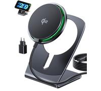 INIU Chargeur Induction iPhone, 15W Certifié Qi2 Chargeur sans Fil Magnétique, Station de Charge Rapide Mag-Safe pour iPhone 16 15 14 13 12 Pro Max Mini AirPods 4 3 Pro 2 (avec Adaptateur USB C 20W)