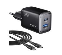 INIU 30W Chargeur USB C, 2-Port Prise USBC Chargeur Rapide avec USBC Câble, PD 3.0 Type C Adaptateur de Charge Rapide pour iPhone 16 15 Pro Max, iPad Air, Samsung S25 S24 Ultra, Google, Xiaomi, Huawei
