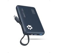 INIU 45W Batterie Externe, 10000mAh Mini Power Bank avec USB C Câbles Intégrés, Batterie Portable USB C in&Out PD3.0 QC4.0 Charge Rapide Powerbank pour iPhone 16 15 14 13 iPad Samsung, Bleu
