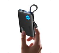 INIU Batterie Externe, 20W PD 10000mAh Power Bank avec USB C Câbles Intégrés, Batterie Portable USB C in&Out PD3.0 QC4.0 Charge Rapide Powerbank pour iPhone 16 15 14 13 12 Pro Max Mini Samsung etc