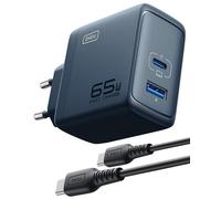 INIU 65W Chargeur USB C, Chargeur Telephone GaN Ⅱ Tech 2-Port USB C-USB A Rapide, Compact Gain de Place, pour MacBook iPad Pro/Air, iPhone 15 14 13 Pro Max, Galaxy S23 ect.(Jaune)