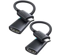 INIU Adaptateurs USB C vers HDMI 4K@60 Hz, [0.2m Lot de 2] Adaptateur USB Type C vers HDMI Compatible avec MacBook Pro, iPad Pro, iPhone 17 16 Pro Max, Pixelbook, Surface Pro, Dell, XPS, Galaxy