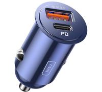 INIU Allume Cigare USB C, 2 Ports 60W Charge Rapide Chargeur Voiture with USB C et A, Prise Allume Cigare 12V pour iPhone 16 15 14 13 12 Pro Max Mini Plus Samsung S24 Huawei iPad AirPods Switch, Bleu
