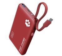 INIU Batterie Externe, 20W PD 10000mAh Power Bank avec USB C Câbles Intégrés, Batterie Portable USB C in&Out PD3.0 QC4.0 Charge Rapide Powerbank pour iPhone 16 15 14 13 12 Pro Max Mini Samsung etc