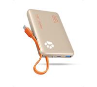INIU Batterie Externe 45 W, Mini Taille, 10 000 mAh, avec câble USB-C intégré, Charge Rapide, Batterie Externe USB C in&Out, Petite mais puissante pour iPhone 17, 16, 15, Xiaomi Mini, Samsung, Beige