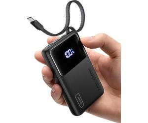 INIU Batterie externe avec câble USB C intégré, 45 W 10 000 mAh PD, chargeur portable de type C, plus petit et léger pour iPhone 17/16 Pro Galaxy S25, Google iPad, voyage, etc