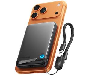 INIU Batterie Externe MagSafe Qi2 15 W, Chargeur Portable Le Plus Fin 10 | Charge rapide filaire 45 W, certifié Qi2, câble USB-C et support, batterie sans fil uniquement pour iPhone 12-18 Series
