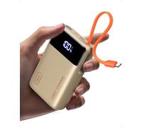 INIU 45W Batterie Externe, Ultra Petit 20000mAh Power Bank avec USB C Câbles Intégrés, USB C Input & Output Portable Batterie, Charge Rapide Powerbank pour iPhone 17 16 15 14