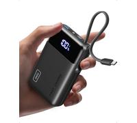 INIU 45W Batterie Externe, Ultra Petit 20000mAh Power Bank avec USB C Câbles Intégrés, USB C Input & Output Portable Batterie, Charge Rapide Powerbank pour iPhone 17 16 15 14 Samsung Xiaomi, iPad etc
