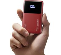 INIU Batterie Externe, Ultra Slim 22.5W 10000mAh Power Bank, USB C Batterie Portable Charge Rapide Compatible avec iPhone Samsung iPad, Travel Camping Randonnée Essentials Pour Hommes et Femmes, Rouge