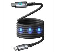 INIU C21-P1 Câble USB-C vers USB-C Noir - Connecteurs Mâle Droit, Blindage Magnétique, Support Charge Rapide jusqu'à 100W