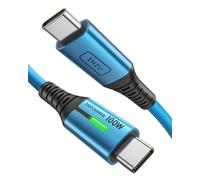 INIU Câble de charge rapide USB-C, 2 m, bleu, type C, en nylon, USB-A vers USB-C, câble de données pour iPhone 16 15, Samsung S22 S21 Note 10 Google Pixel 7 iPad Pro, Huawei Xiaomi, etc.