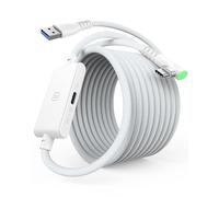 INIU Câble de liaison VR de qualité supérieure avec chargement, USB 3.0 compatible avec Meta Quest 3s, Oculus Quest 3/2/Pro, Pico 4, PC VR et Steam VR - Accessoire VR blanc parfait, choix de cadeau