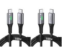 INIU Câble USB C, 1m 100W PD 5A Cable USB C Charge Rapide QC 4.0 Chargeur Type C Nylon Tressé pour iPhone 16 15 Samsung S23 Ultra iPad Air MacBook Pro Google Pixel 7 Xiaomi Switch PS5 etc. (Lot de 2)