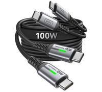 INIU - Câble USB C [1m+1m] 100W 5A PD QC4 - Charge Rapide - Nylon Tressé - Compatible MacBook/iPad Pro/iPhone 15/Samsung/Huawei