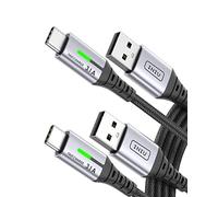 INIU Câble USB C 2 pièces / 2 + 2 m, câble de charge rapide USB type C QC 3.0, synchronisation des données USB A vers USB C pour iPhone 16, 15, Samsung S22, S21 Ultra, S20, Note 20, Huawei Xiaomi