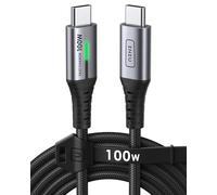 INIU Câble USB C, 2m 100W 5A Charge Rapide, PD 3.0 QC 4.0 Câble USBC vers USB C Nylon Tressé pour iPhone 17 16 15 Pro Max, Samsung Galaxy S25 S24 Ultra, iPad MacBook Air, Pixel 9 Xiaomi Switch PS5 etc
