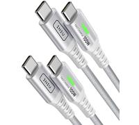 INIU Cable USB C, [2m+2m] 100W 5A PD QC4 Câble usb c vers usb c Charge Rapide, Chargeur Type C de Données en Nylon Tressé pour MacBook iPad Pro Air iPhone 15 Samsung Galaxy S21 S23 S24 Huawei Plus.