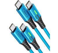 INIU Cable USB C, [2m+2m] 100W 5A PD QC4 Câble usb c vers usb c Charge Rapide, Chargeur Type C de Données en Nylon Tressé pour MacBook iPad Pro Air iPhone 15 Samsung Galaxy S21 S23 S24 Huawei Plus.