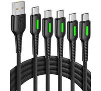 INIU Câble USB C, [5 Pack 3.1A] Câble USB de type C de charge rapide QC 3.0, (1+1+2+2+0.5m) Chargeur de téléphone tressé en nylon Câble USB-C pour iPhone 16 15 Samsung Galaxy S20 Note 10 etc.