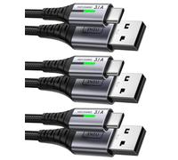 INIU Cable USB C Charge Rapide 3,1A, [2m+2m+0,5m/Lot de 3] Câble USB vers USB C, Nylon Chargeur Cable Type C USB A Cordon USBC pour Samsung Galaxy S21 S20 A34 iPhone 15 Pro Google Pixel 7 Xiaomi PS5.