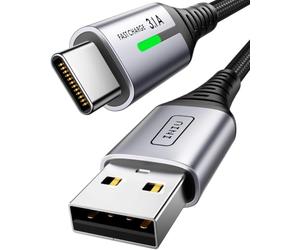 INIU Câble USB C, QC Cable USB A vers USBC Charge Rapide [2m] | Nylon Tressé, Recharge Haute Vitesse, Indicateur LED, pour iPhone 18 17 16 Pro Max, Samsung S26 S25 S24, iPad Air, Xiaomi etc