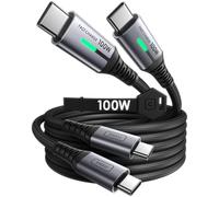 INIU Câble USB C vers USB C, [2m*2] 100W PD3.0 Cable USB C Charge Rapide, Câble USB Type C de Données en Nylon Tressé pour iPhone 16 15 Pro Max, MacBook iPad Pro Air, Samsung Galaxy S24 S23 Ultra etc