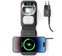 INIU Chargeur à Induction 3-en-1 pour MagSafe, Chargeur sans Fil Compact, Pliable Station de Charge pour iPhone 16 15 Pro Max 14 13 12, Apple Watch Series 9 8 7 6 5 4 3 SE Ultra, AirPods 4 3 Pro 2