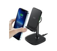 INIU Chargeur Induction, 15W Certifié Qi Charge Rapide à Double Bobine, Lumière Adaptative Facile à Dormir, Chargeur sans Fil pour iPhone 13 12 11 8 Pro Max XR XS X Samsung S22 S21 S20 LG, Noir
