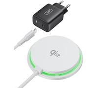 INIU Chargeur Induction iPhone Blanc, 15W Chargeur Rapide Certifié Qi2 Compatible Mag-Safe, Chargeur sans Fil pour iPhone 16 Pro 15 14 13 12 Plus, avec Câble USB-C et Adaptateur Inclus