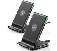 INIU Chargeur sans Fil, [2 Pack] 15W Chargeur Induction avec Double Bobine et lumière adaptative Facile à Dormir Wireless Charger stand pour iPhone 17 16 15 14 13 12 Pro Max Samsung S23 S22 Google etc