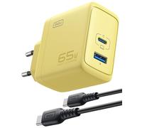 INIU Chargeur USB C 65 W, 2 ports [USB-C + USB-A] Multiple bloc d'alimentation, chargeur rapide GaN II, adaptateur d'alimentation USB C pour MacBook iPad Pro/Air, iPhone 16 15 14 Pro Max, Galaxy S24