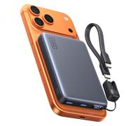 INIU pour MagSafe Chargeur, Le Plus Fin 25W Qi2.2 10000mAh Batterie Portable Magnétique, Charge Rapide 45W PD avec Câble USB-C Intégré, Batterie Externe pour iPhone Air 17 16 15 14 13 12