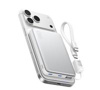 INIU pour MagSafe Chargeur, Plus Fin 25W Qi2.2 10000mAh Batterie Portable | Recharge Rapide Filaire 45W, Magnétique Certification Qi2.2, Écran LED, USB-C, pour les iPhone Séries 12 à 18, Blanc