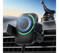 INIU Support Téléphone Voiture Induction 15W Mag-Safe, Certifié Qi2 Chargeur Induction Voiture avec Ventilateur et LED, Charge Rapide, Compatible iPhone 16 Pro Max/15/14/13/12 etc.