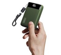 INIU Ultra Petit 20000mAh Batterie Externe, 22.5W Charge Rapide Power Bank | Avec Câble USB C Amovible, Autorisé en Avion, Essentiels de Voyage, Powerbank pour iPhone 18 17 16 Pro, Samsung, iPad, Vert