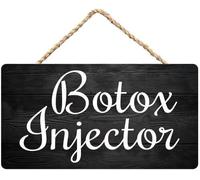 Injecteur Botox - Décoration en bois rustique pour maison, bureau, ferme, porche, magasin, plaque amusante à suspendre, 15 x 30 cm