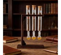 Injecteur d'Arome et Humidificateur pour Cigares - Kit de Tubes en Verre avec Support en Bois Artisanal, Bouchon Hermétique pour Infusion DIY, Étagère de Présentation d'Aromathérapie pour Amateurs (3)
