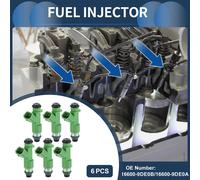 Injecteur De Carburant, Buse D'Injection De Carburant Moteur No.16600-9De0B Pour Nissan Maxima 2018-2021 3.5L Pour Nissan Murano 2020-2023 3.5L Vert, 6 Pièces