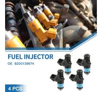 Injecteur De Carburant No.8200139674 Buse D'Injection De Carburant pour Renault Clio Megane Scenic Modus 1.4L Noir 4 Pièces