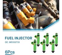 Injecteur De Carburant No.Md332733 Buse D'Injection De Carburant pour Mitsubishi Montero Sport 1997-2001 Ls Xls 3.0L pour Mitsubishi Montero 1997 3.5L Vert 6 Pièces