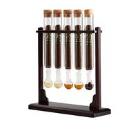 Injecteur de Saveur de Cigare Humidificateur, Tubes Infuseurs en Verre avec Hygromètre et Capuchons Étanches, Support en Bois Artisanat pour Amateurs de Cigares et Décor de Bar Maison
